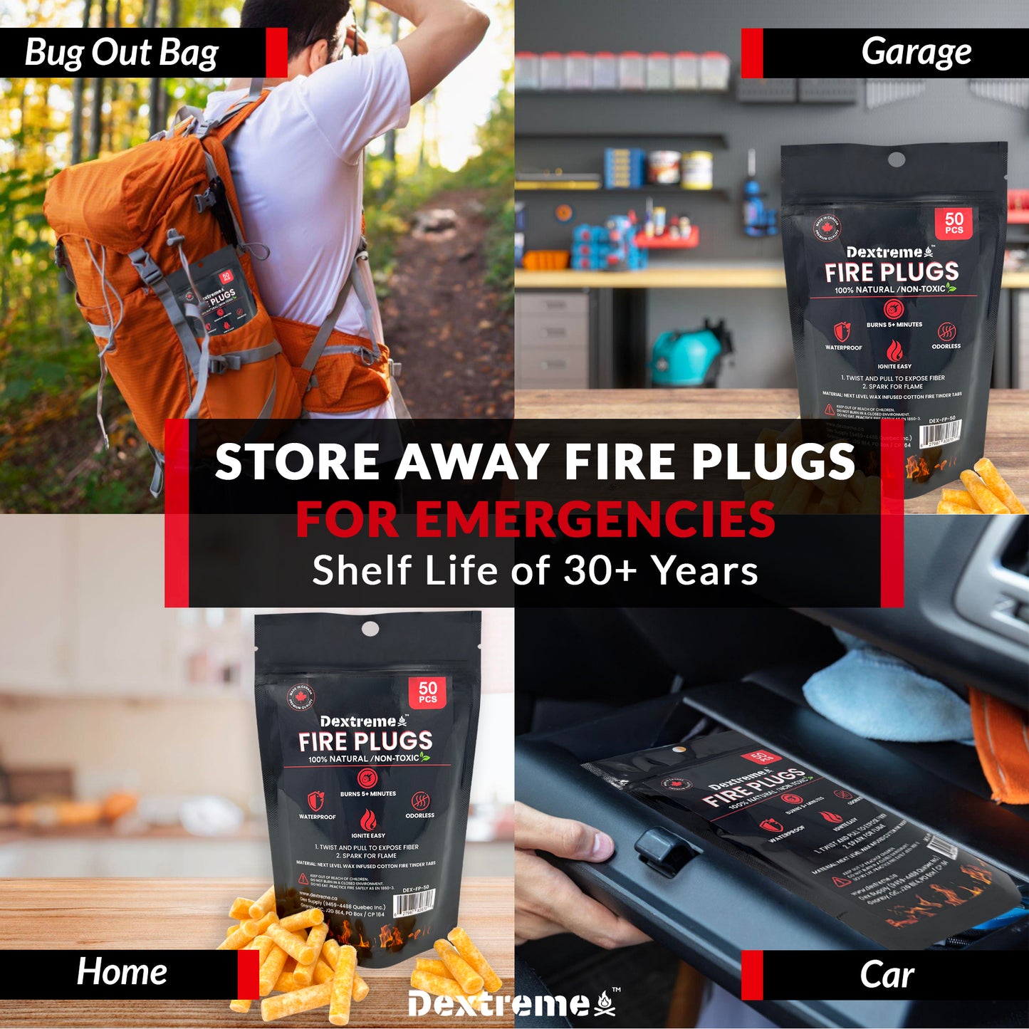 Dextreme Fire Plugs Fire Starting Tinder