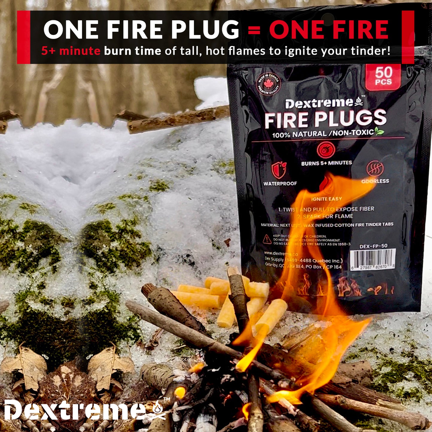 Dextreme Fire Plugs Fire Starting Tinder